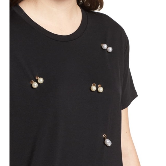 NWT Nordstrom Faux Pearl Tee - Picture 3 of 7